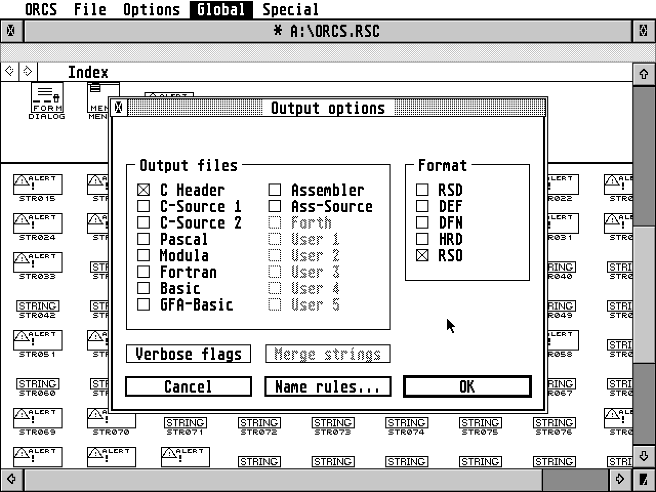 ORCS - Otto's Resource Construction Set atari screenshot